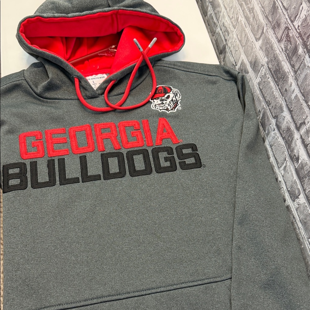 Champion Gray and Red Georgia Bulldogs Sweater
